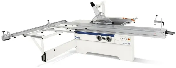 SCM Cirkelsåg, SI 400 NOVA med lutningsbar klinga och rullbord.